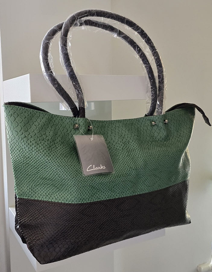 Clarks Women Handbag with Snake Skin Effect