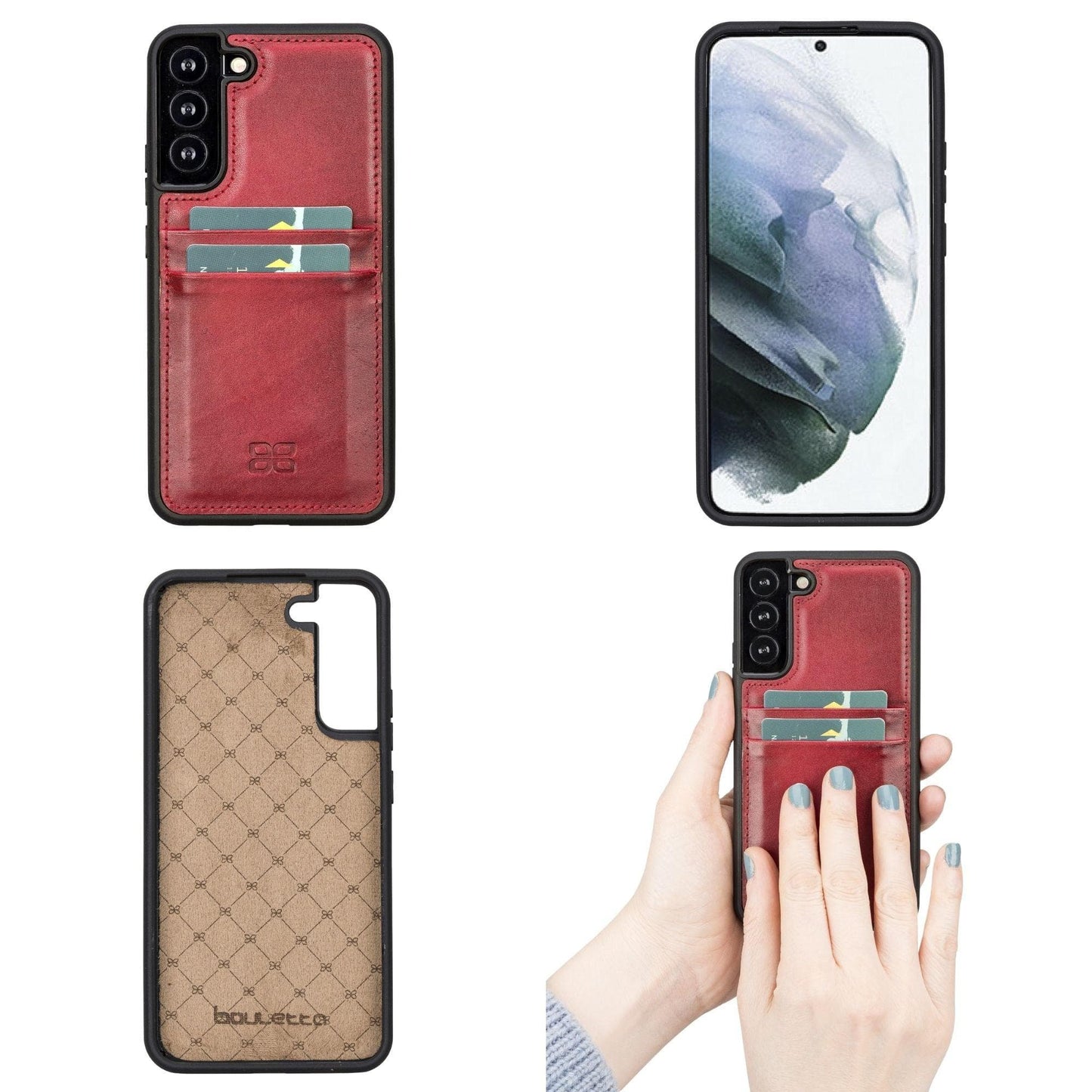 Samsung Galaxy S22 Series Genuine Leather Slim Back Cover Case with