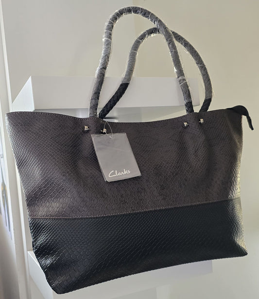 Clarks Women Handbag with Snake Skin Effect