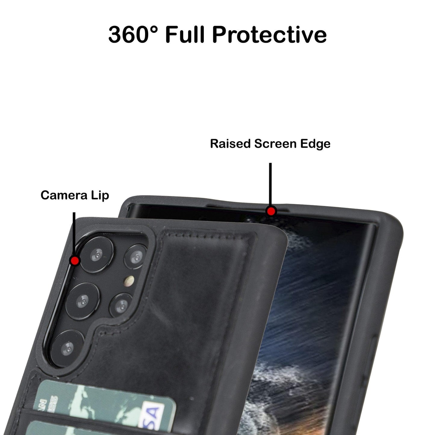 Samsung Galaxy S22 Series Genuine Leather Slim Back Cover Case with