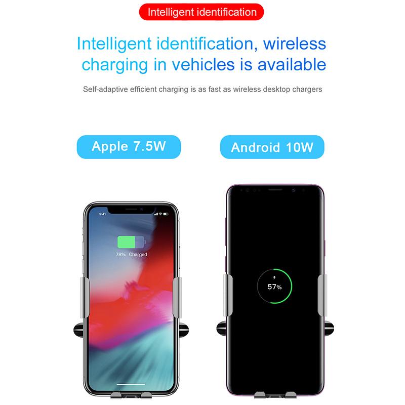 Qi Car Wireless Charger For iPhone 11 Pro XS Max Samsung S10