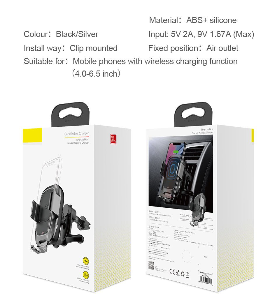 Qi Car Wireless Charger For iPhone 11 Pro XS Max Samsung S10